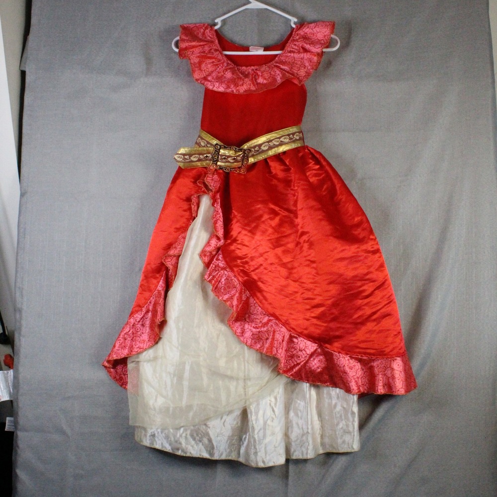 Disney Store Elena of Avalor Costume Dress Size 9/10 Red Gold Princess Royal Y2K